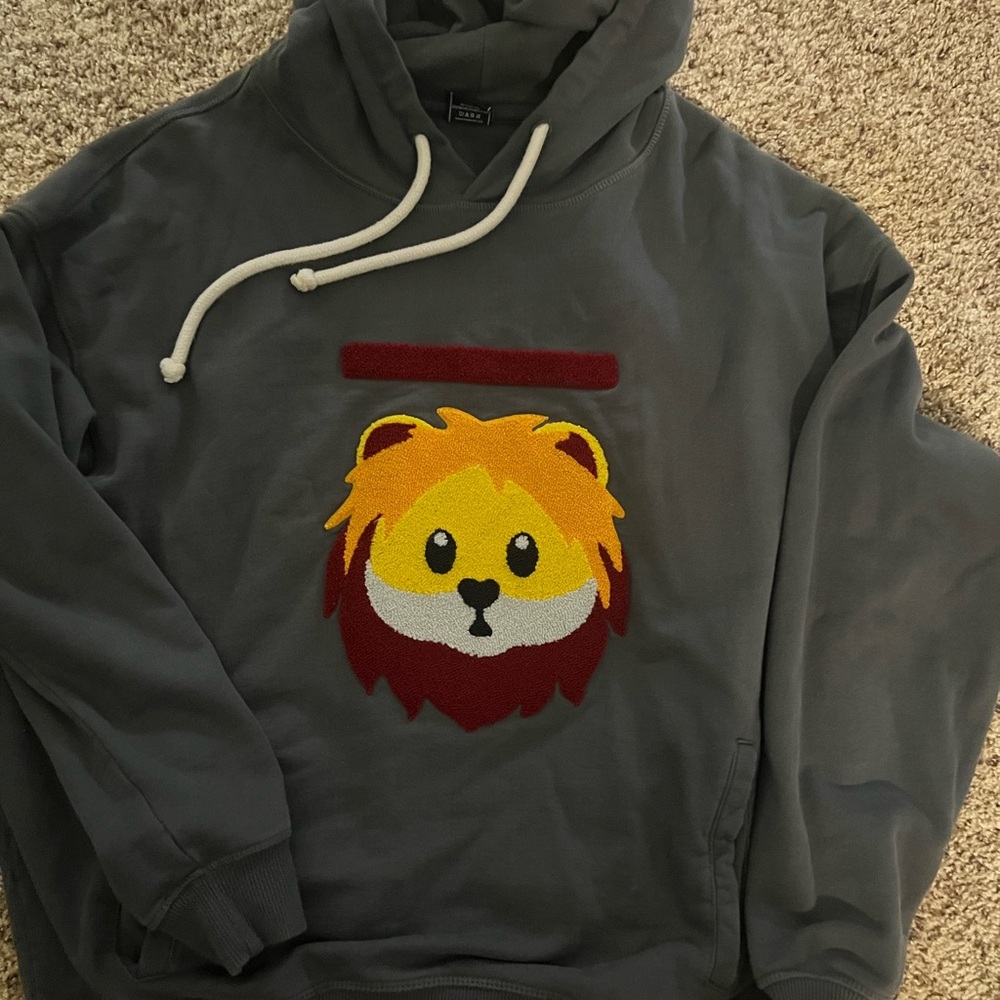 Raw Gear Gray Hoodie with Lion Patch